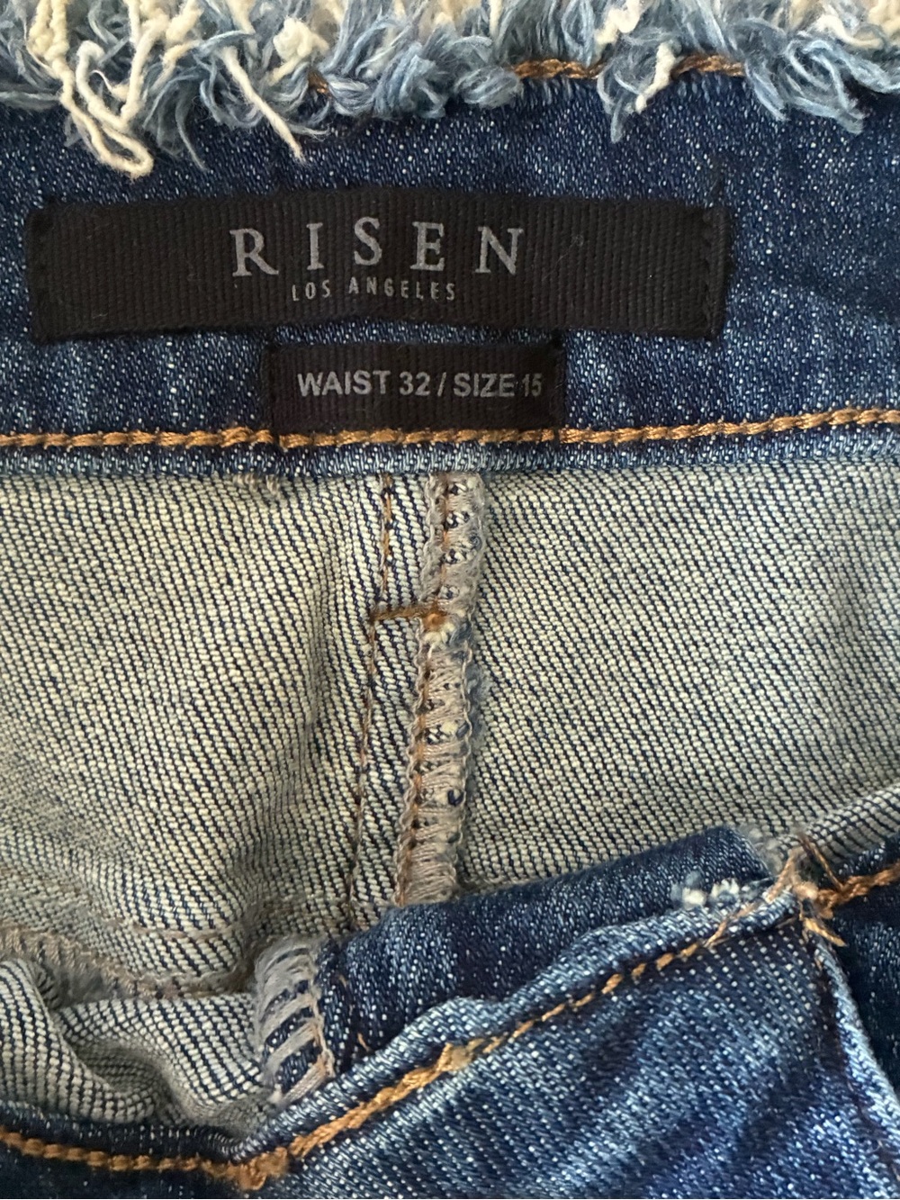 Risen Los Angeles Distressed Blue Denim Jeans Size 15 Comfy - Picture 2 of 7